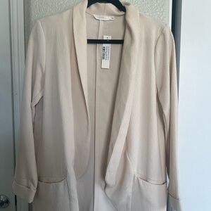 Lush Micah Open Front Cream Blazer